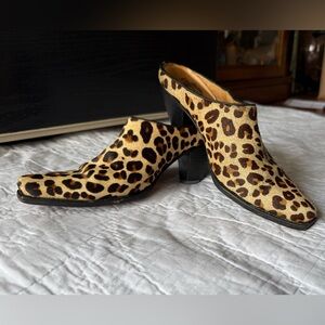 Charlie 1 Horse Rare Leopard Hair-calf Mule Clogs Made in Brazil Size 7